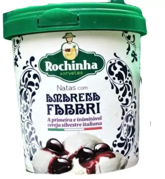 Sorvete Natas Com Amarena Rochinha Sorvetes Pote 470ml
