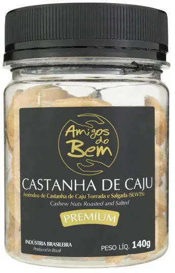 Castanha De Caju Torrada E Salgada Amigos Do Bem Premium Pote 140g
