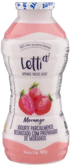 Iogurte Parcialmente Desnatado Morango Letti A Frasco 180g