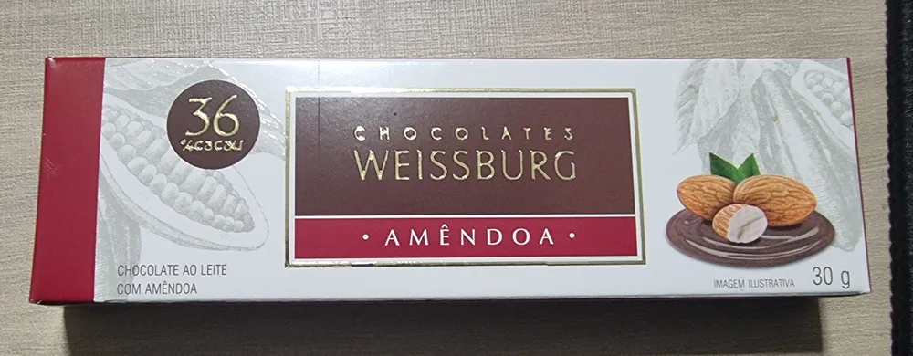 Chocolate ao leite com amêndoa