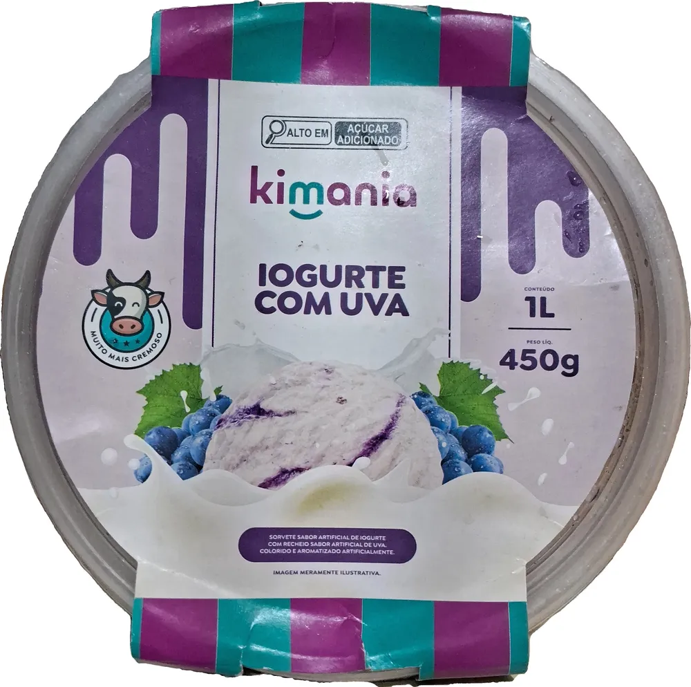 Sorvete sabor iogurte e uva