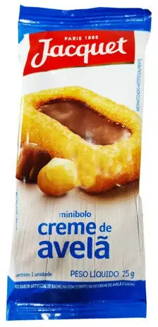 Minibolo Baunilha Recheio Creme De Avelã Jacquet Pacote 25g