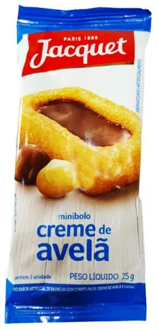Minibolo Baunilha Recheio Creme De Avelã Jacquet Caixa 125g 5 Unidades
