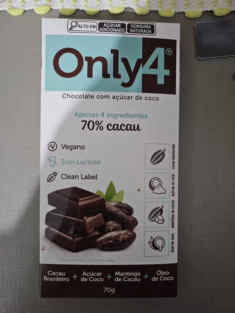 Chocolate com açúcar de coco