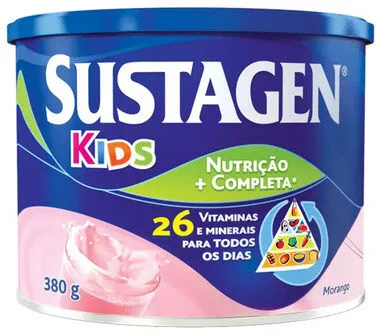 Pó Para Preparo De Bebida Morango Sustagen Kids Lata 380g
