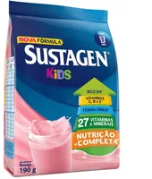 Pó Para Preparo De Bebida Morango Sustagen Kids Pacote 190g