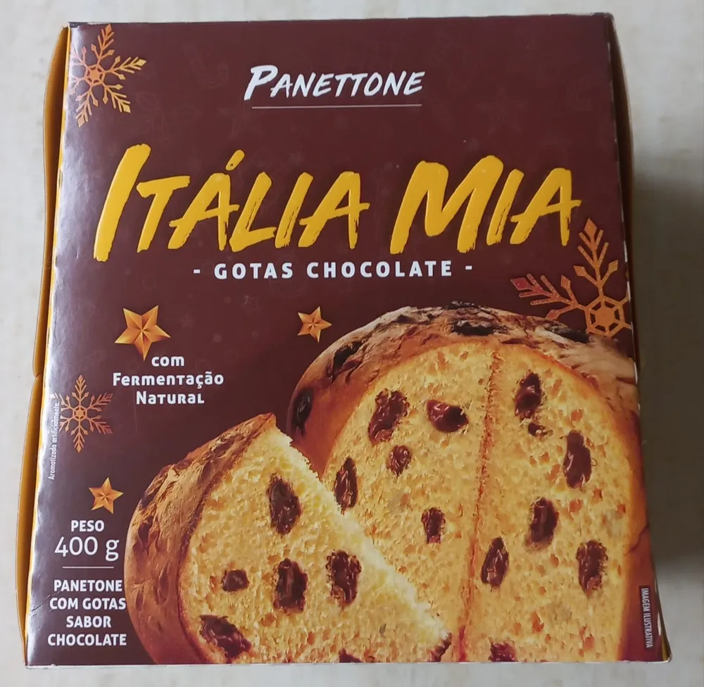 Panetone com gotas sabor chocolate