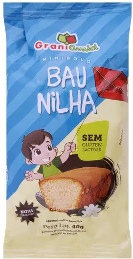 Minibolo Baunilha Sem Glúten Zero Lactose Grani Amici Pacote 40g