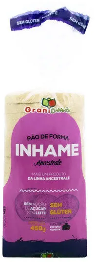 Pão De Forma Inhame Sem Glúten Zero Lactose Grani Amici Ancestrale Pacote 420g