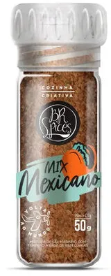 Mix De Especiarias Com Moedor Mix Mexicano Br Spices Volta Ao Mundo Vidro 50g