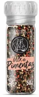 Mix De Pimenta Em Grãos Com Moedor Br Spices Gourmet Vidro 50g