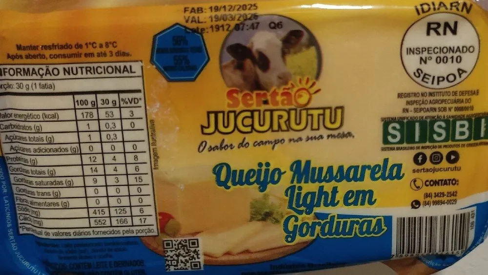 Queijo Mussarela Light