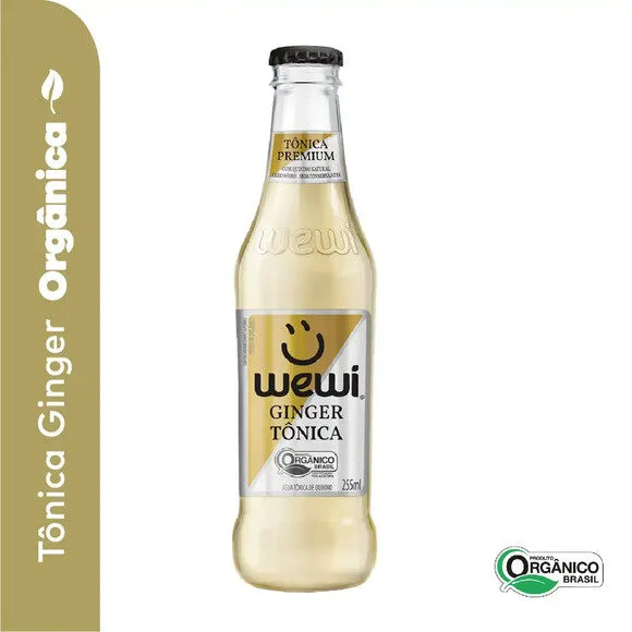 água Tônica Orgânica Ginger Zero Sódio Wewi Premium Garrafa 255ml