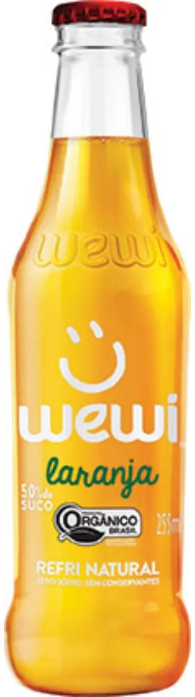 Refrigerante Orgânico Laranja Zero Sódio Wewi Garrafa 255ml