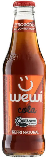 Refrigerante Orgânico Cola Zero Sódio Wewi Garrafa 255ml