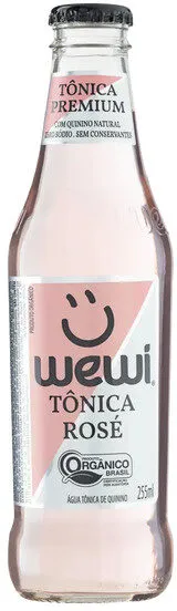 água Tônica Rosé Orgânica Zero Sódio Wewi Premium Garrafa 255ml