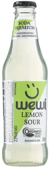 Refrigerante Orgânico Lemon Sour Zero Sódio Wewi Garrafa 255ml