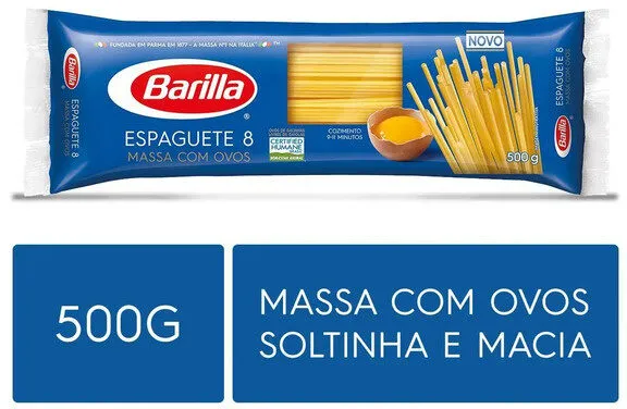 Macarrão Com Ovos Espaguete 8 Barilla Pacote 500g