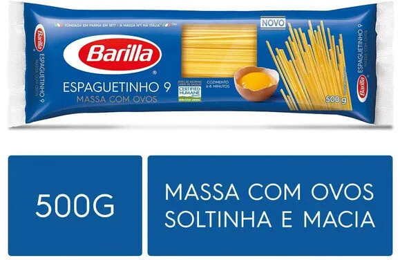 Macarrão Com Ovos Espaguetinho 9 Barilla Pacote 500g