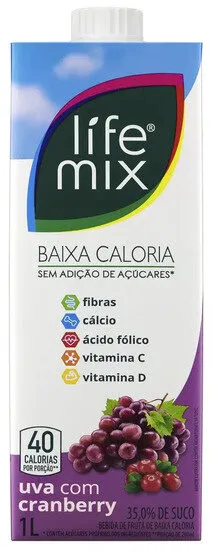 Bebida Uva Com Cranberry Life Mix Caixa 1l