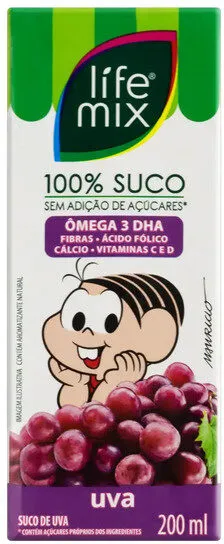 Suco Uva Turma Da Mônica Life Mix Caixa 200ml