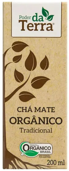 Chá Mate Orgânico Tradicional Poder Da Terra Caixa 200ml