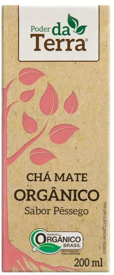 Chá Mate Orgânico Pêssego Poder Da Terra Caixa 200ml