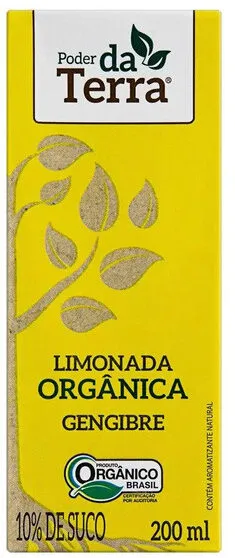 Bebida Orgânica Limonada Com Gengibre Poder Da Terra Caixa 200ml
