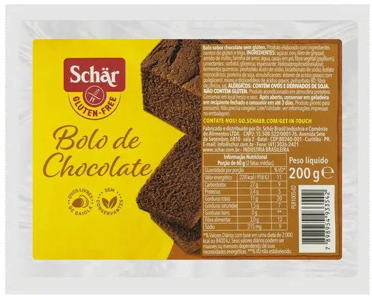 Bolo Chocolate Sem Glúten Schär Pacote 200g
