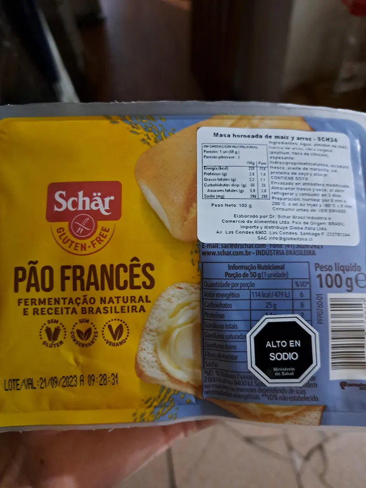 Pão Francês Sem Glúten Zero Lactose Schär Bandeja 100g