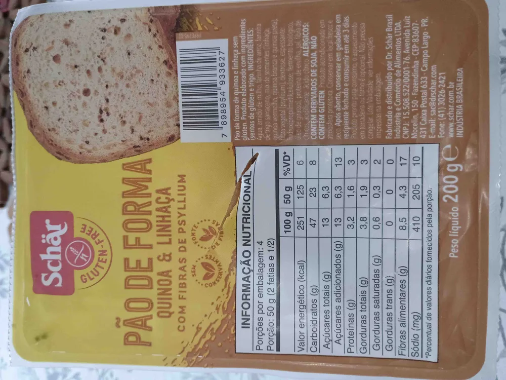 pao de forma quinoa e linhaca