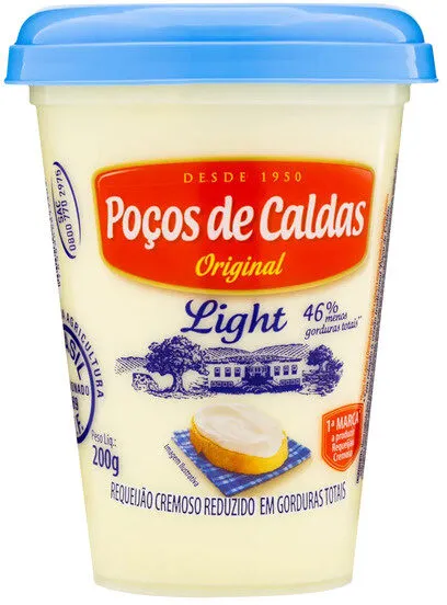Requeijão Cremoso Light Poços De Caldas Copo 200g