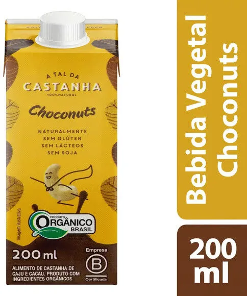 Bebida à Base De Castanha De Caju E Cacau Orgânica Choconuts A Tal Da Castanha Caixa 200ml
