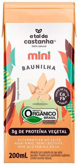 Bebida à Base De Castanha De Caju Orgânica Baunilha A Tal Da Castanha Mini Caixa 200ml