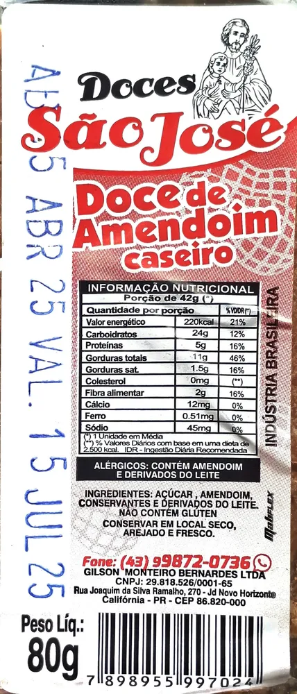 Doce de amendoim caseiro