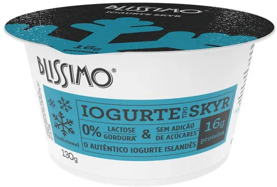 Iogurte Desnatado Skyr Tradicional Zero Lactose Blissimo Pote 130g