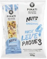 Pack Barra De Nuts Original Zero Sódio Super Saúde Pinati Pacote 120g Leve 4 Pague 3 Unidades