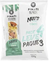 Pack Barra De Nuts Coco Zero Sódio Super Saúde Pinati Pacote 120g Leve 4 Pague 3 Unidades