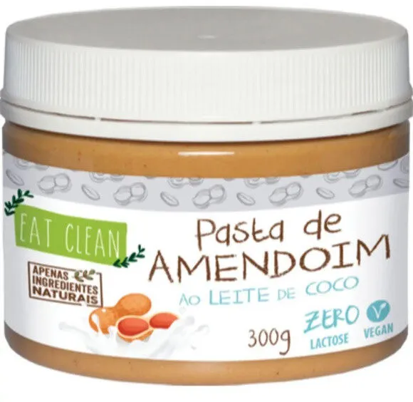 Pasta De Amendoim Leite De Coco Zero Lactose Eat Clean Pote 300g