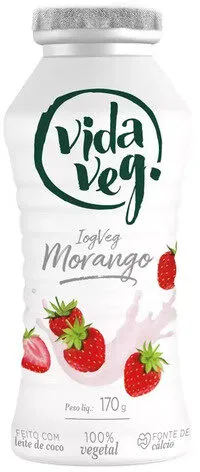 Iogurte Vegetal Morango Vida Veg Iogveg Frasco 170g
