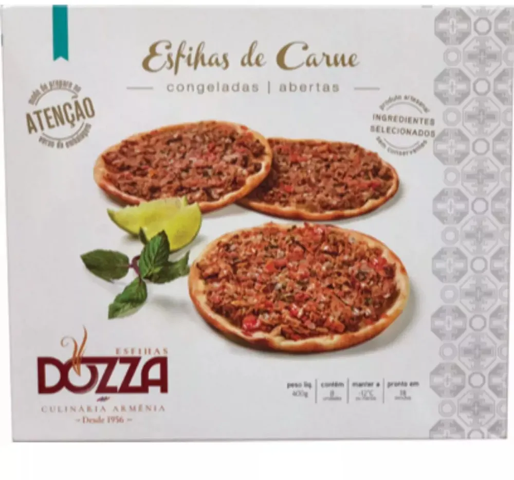 Esfirra Congelada Aberta Carne Dozza Caixa 400g 8 Unidades
