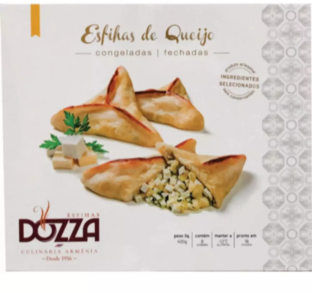 Esfirra Congelada Fechada Queijo Dozza Caixa 400g 8 Unidades