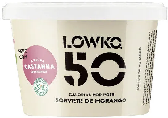 Sorvete Morango Lowko Pote 100ml