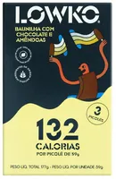 Pack Picolé Baunilha Cobertura Chocolate E Amêndoas Lowko Caixa 177g 3 Unidades