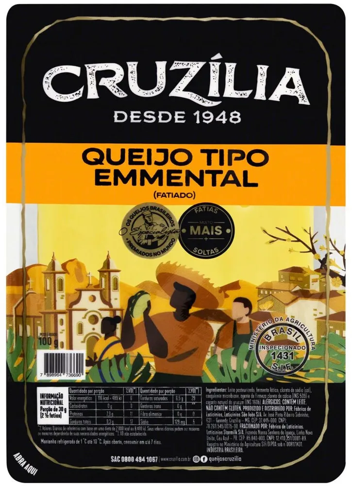 Queijo Emmental Fatiado Cruzília 100g