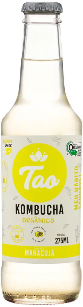 Kombucha Orgânica Maracujá Tao Basic Garrafa 275ml