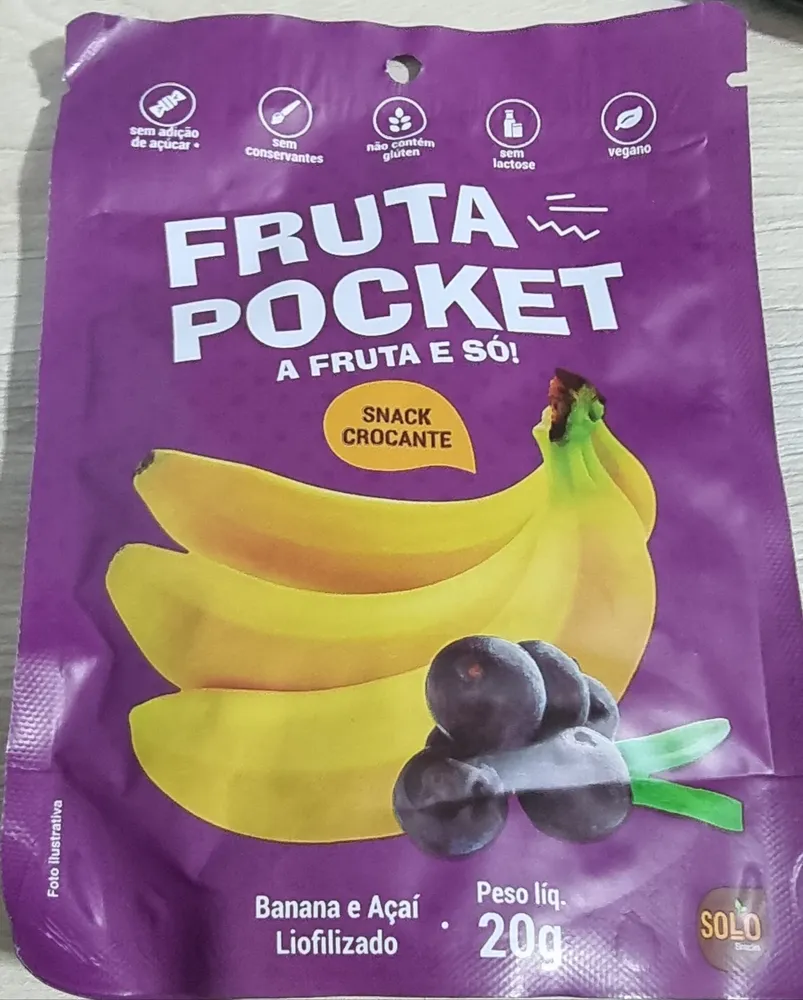 Snack de Banana e Açaí Liofilizados