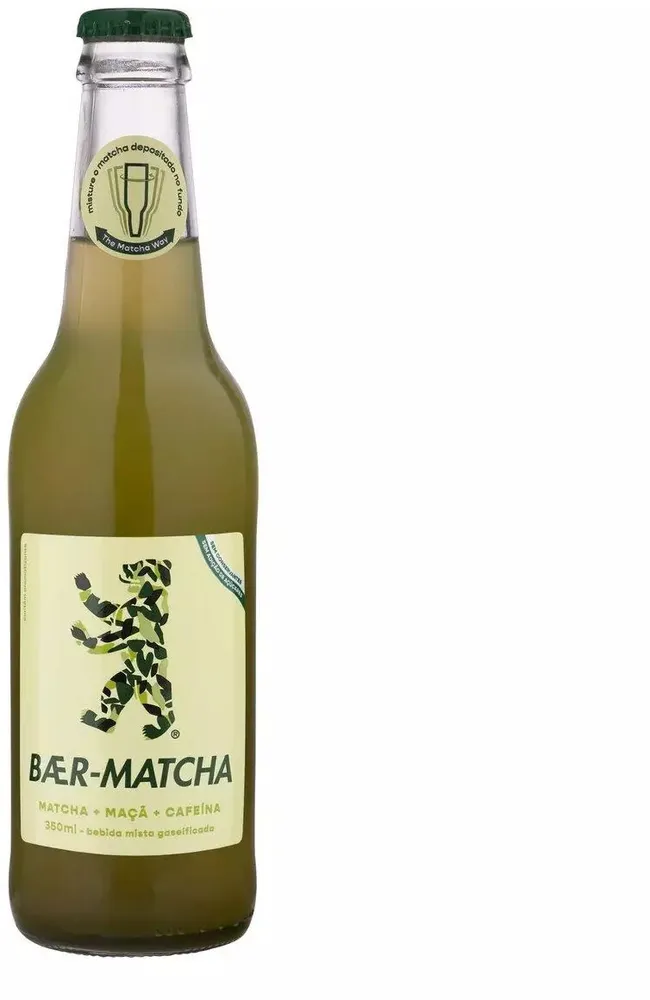 Chá Com Gás Matcha Cafeína Natural Baer Matcha Garrafa 350ml