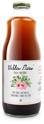 Chá Verde Hibisco, Cavalinha E Dente De Leão Villa Piva Garrafa 1l