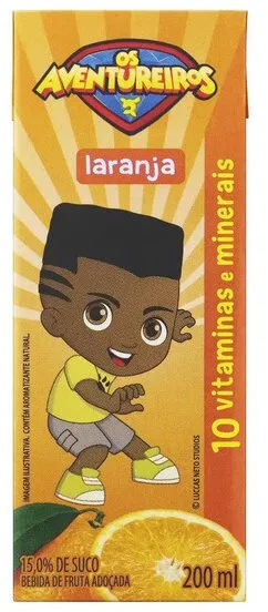 Bebida Adoçada Laranja Os Aventureiros Caixa 200ml